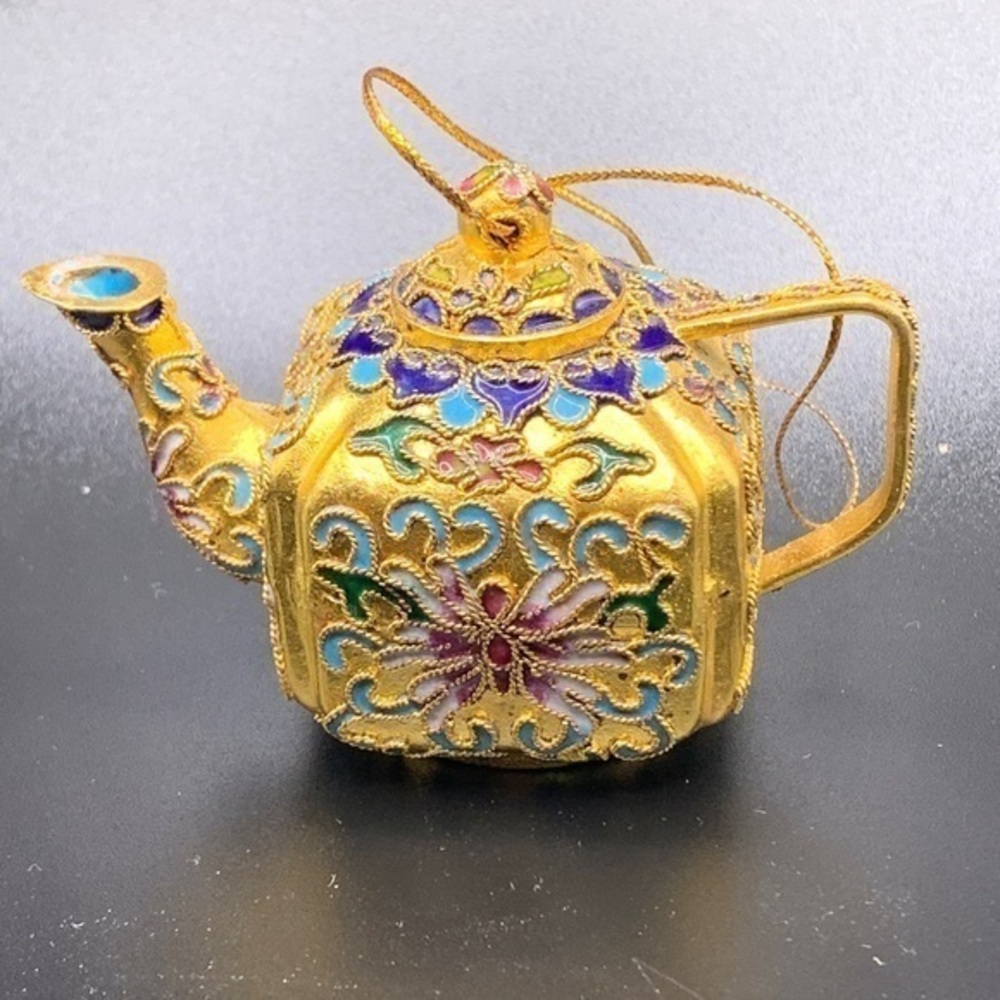 Cloisonné Teapot Tree Ornament small